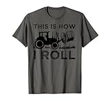 Funny Hay Bale How I Roll Gift Cool Farmer Tractor Driver T-Shirt Small