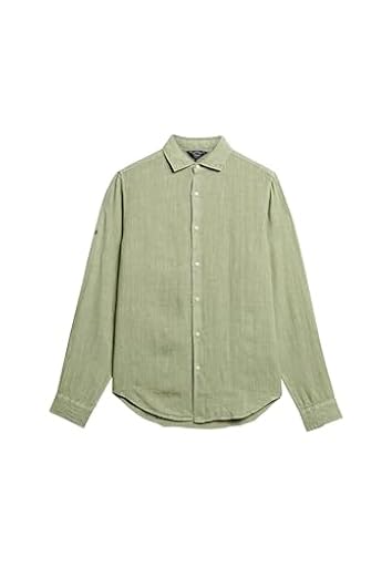 Superdry Studios Casual Linen L/S Shirt M4010607A Greenstone L Hombre | Ya disponible en tu tienda friki favorita! En mundofriki.es!