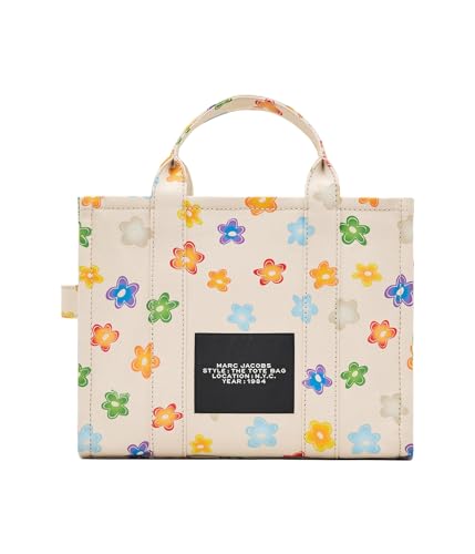 Image of Marc Jacobs Womens The Wild Daisy Canvas Medium Tote Bag White Multi One Size One Size