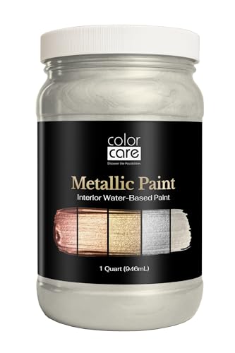 COLOR CARE Metallic Paint &ndash; Satin Pearl, 1 Quart (Pack of 1) | Water-Based Low-Odor...