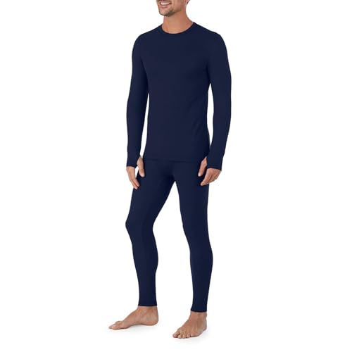 Image of Cuddl Duds Heavyweight 2 Piece Sets Base Layer Thermal Underwear for Men | Winter Clothing, Fleece Lined Long Sleeve Top & Leggings, Soft Lounge Set for Cold Weather, Moisture Wicking Heat Retention