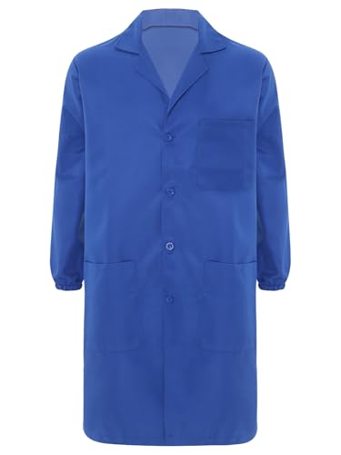 Image of CHICTRY Unisex Resistant Work Coat Lapel V Neck Long Sleeve Front Button Dustproof Jacket Lab Coat