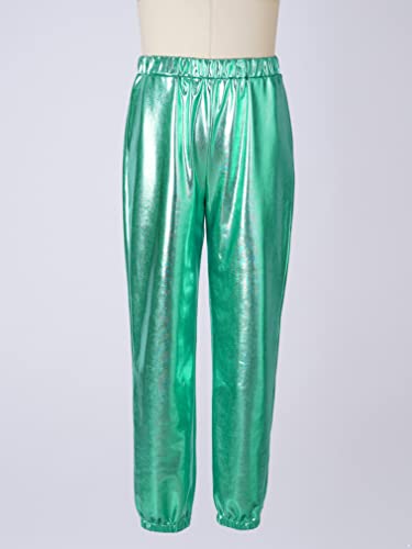 Big Girls Shiny Metallic Dance Pants Jazz Hip-Hop Street Dancing Sweatpants Stretch Leggings Bottoms3