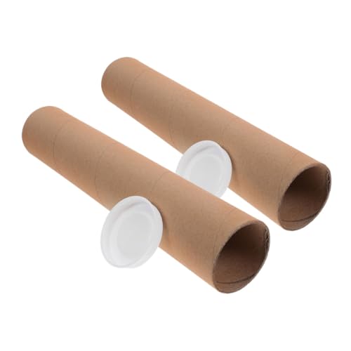 VILLFUL 2pcs Kraft Mailing Tubes with Caps for Shipping Storing Mailing and Protecting Documents Blueprints Posters
