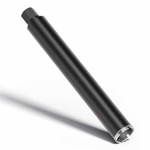 Wiltec Foret diamant pour Carotteuse Ø 67 mm – Haut rendement – 1¼ UNC – Longueur 450 mm – Métal fritté – Forage à humide – Chantier Carrelage Béton – Trépan Couronne Diamant