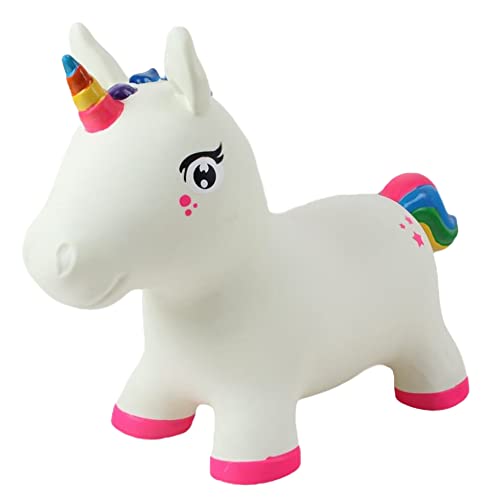 Gerardo`S Unicornio saltarín Paseo con Saltos en Animal. Pelota saltarina para niños...