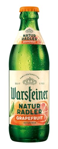 Warsteiner Naturradler Grapefruit Flaschenbier 100% natürlich, MEHRWEG im Kasten, Natur Radler Biermischgetränk, 24er Kiste (24 x 0.33 l)