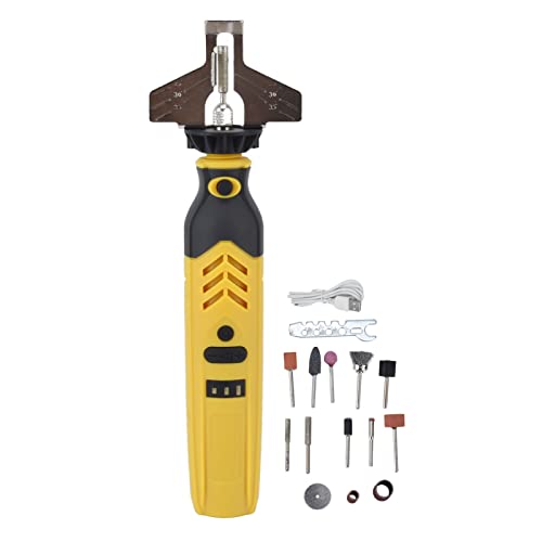 flexman Electric Chainsaw Sharpener Kit,High Speed Chain Saw Sharpener Tool Rechargeable Cordless Professional Set with 15 Accessories