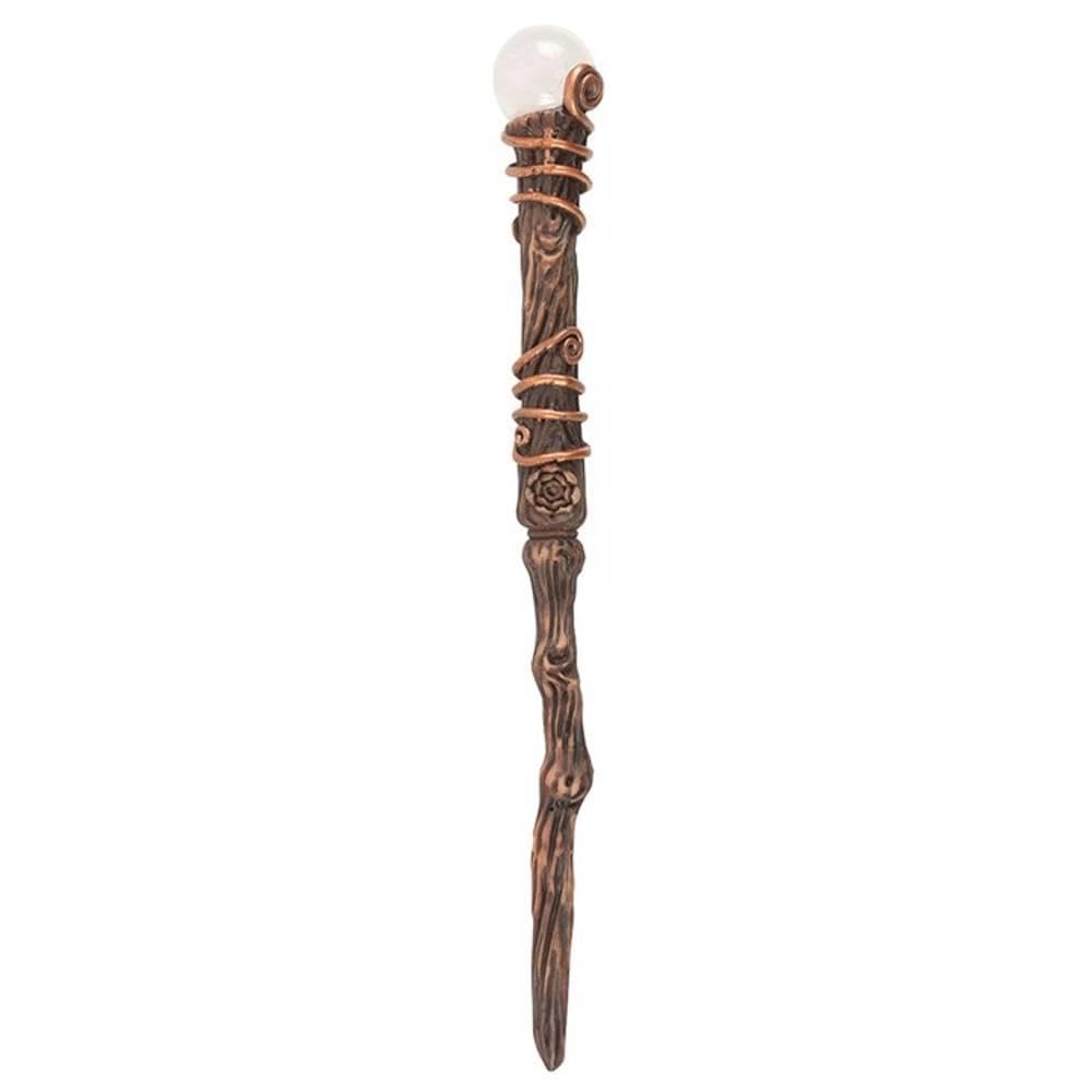 Energy Clearing Aura Quartz Crystal Witchcraft Wand with Pouch