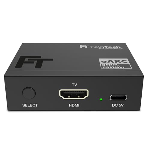 FeinTech AX421 HDMI eARC Switch 1 TV x 2 Soundbar - użyj 2 urządzeń dźwiękowych na jednym telewizorze
