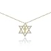 Alef Bet by Paula - Judeo-Christian Unity Necklace – 14k Gold Plated Sterling Silve Star of David Necklace, Faith Jewelry with Cz Diamond Gemstones - Adjustable Chain for Women