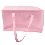 Toyvian Bolsa Térmica Aislante para Transportar Pasteles y Alimentos Bolsa Reutilizable con Cremallera Resistente y Ligera para Comida Caliente y Fría Color Rosa
