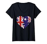 Photo Gallery donna cuore australian british flags | regno unito australia maglietta con collo a v Photo Gallery donna cuore australian british flags | regno unito australia maglietta con collo a v