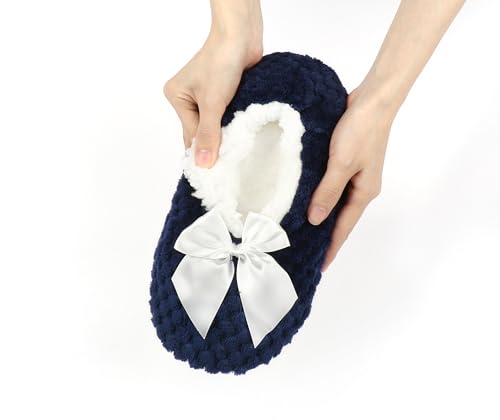 Image of Keyela Women Cozy Warm Slipper Socks, Non Slip Gripper Indoor House Socks | Soft warm cozy fabric, gripper anti-slip bottom for bedroom, lounge and all indoor daily use