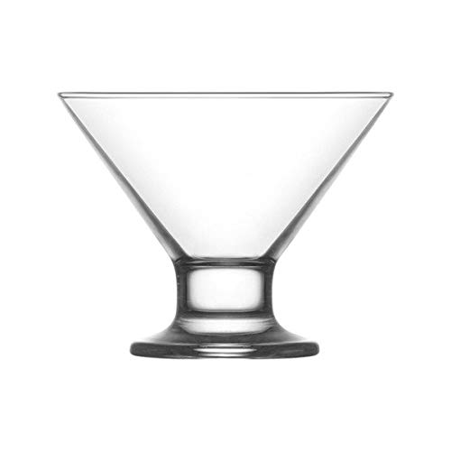 LAV Clear Glass Footed Ice Cream Dessert Bowls | 7 Ounce Dessert Cups