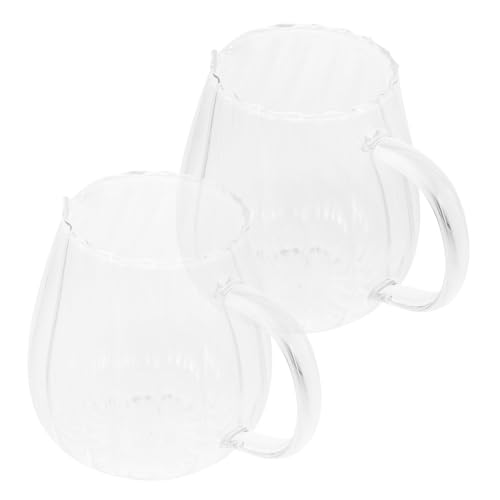 Lurrose 2 piezas Jarra de Vidrio Resistente al Calor Jarra Pequeña para Leche y Café Dispensador Transparente para Oficina y Hogar de Diseño Simple y Duradero