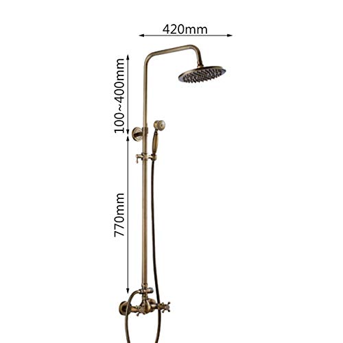 Mitigeur de baignoire rétro en laiton antique avec ensemble douche complet - 2