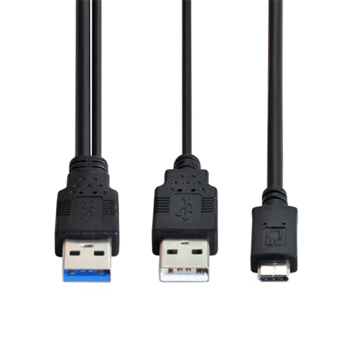 Cable USB-C tipo Y de potencia dual para laptop y disco duro miniatura 4