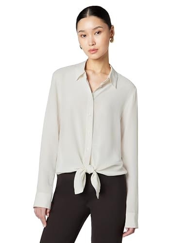 Theory Prime ette Tie Blouse Sアイボリー Theory Women's Button-Down Tie-Waist Blouse, Off White, X-Small at
