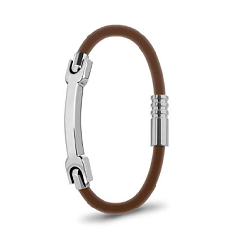 ブレスレット 静電気除去 静電気軽減 腕用 脱着簡単 防水 ゲルマニウム おしゃれ 男女兼用 シリコンブレスレット 金属アレルギーフリー (褐色)