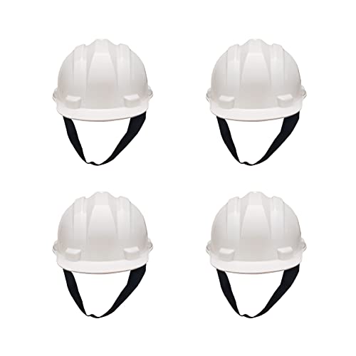 Image of LADWA White Heavy Duty Director Safety Helmet, ISI Marked Industrial Protective Hard Hat for Construction, Factory and Workplace Safety Use (Pack of 4)