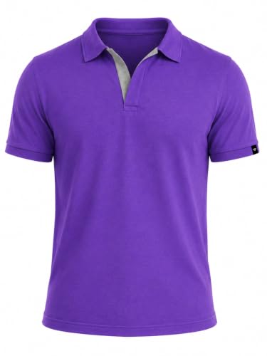 Image of Status Quo Men's Polo T-Shirt | Rich Cotton Blend | Slim Fit | All Day Comfort | Contrast Inner Placket | Polo Collar