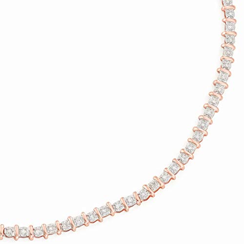 Image of 1 /2 Total Carat Weight (CTTW) Round Diamond Tennis Bracelet Available in 10K White, Yellow & Rose Gold With Length 7 Inches