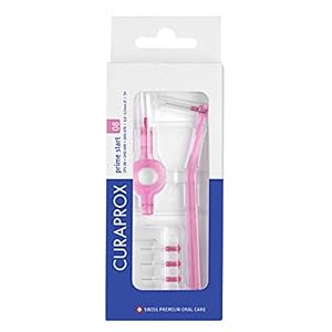 Curaprox CPS 08 Prime Start Interdentale Borstel Kit, Roze – 5 x 0,8 mm – 3,22 mm Interdentale Borstels + 2 Interdentale…
