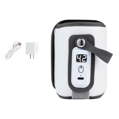 Stewltミルクウォーマー 18Wアダプター付き 5段階温度調節 哺乳瓶ウォーマー 急速保温 加熱 ボトルウォーマー 持ち運び簡単 軽量 哺乳瓶カバー 温乳器 USB給電 缶 シリコン (ブルー)