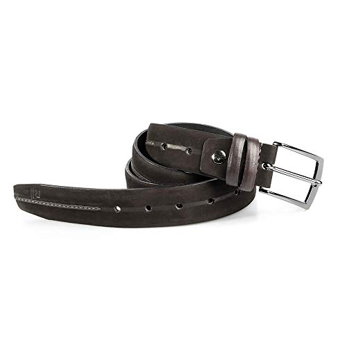 Cinto Casual Couro Rafarillo Masculino Fivela Inoxidável Castanho 95