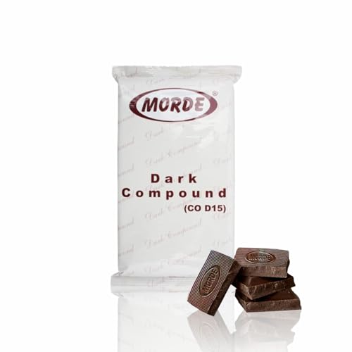Konfiz MORDE Dark Chocolate Compound Slab (CO-D15) Perfect for Baking, Cake Decorating, Topping, Molding & Dipping (Pack of 1, 400 gm)