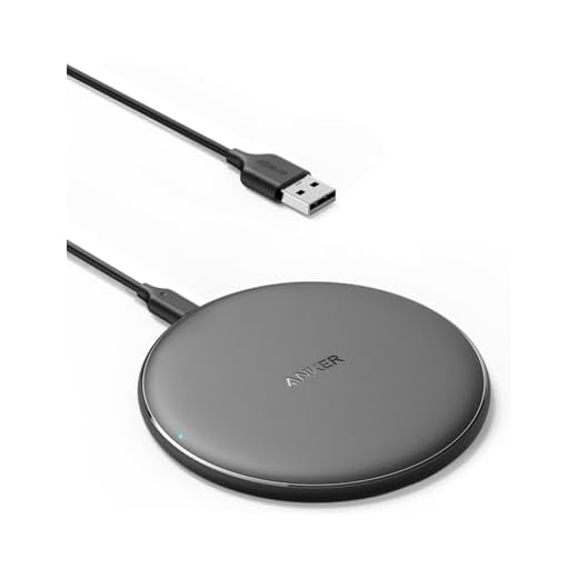 Anker 313 Tapis de charge sans fil certifié Qi 10 W Max pour iPhone série 14 & 13, SE 2020, 12, AirPods Pro 2 (sans bloc d'alimentation, non compatible avec la fonction de charge magnétique MagSafe)
