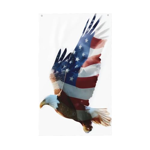 Majestic Eagle Waving American Flag Yard House Flags,3x5 Ft Season Greeting Banner With Grommets Indoor Outdoor Party Home Decorations