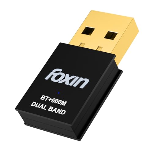 Image of Foxin Nano 600 Mbps 2-in-1 Dual Band Wireless USB 2.0 WiFi (5Ghz) + Bluetooth 4.2 Adapter for PC, Laptop | High Speed Mini WiFi Bluetooth Dongle Compatible with Windows, Mac | WPA /WPA2 Security