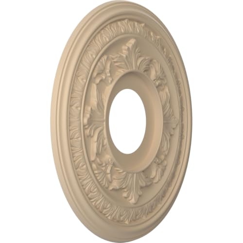 Image of Ekena Millwork 13 inchOD x 3 1 /2 inchID x 3 /4 inchP Baltimore Thermoformed PVC Ceiling Medallion (Fits Canopies up to 5 1 /4 inch), UltraCover Satin Smokey Beige