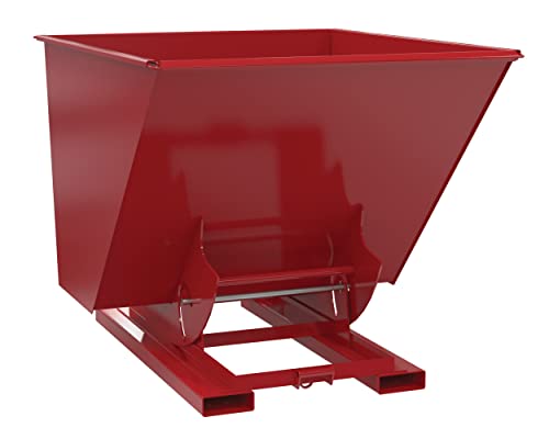 Vestil D-200-MD-NB-SR Steel Medium Duty No Bump & Dump Hopper 2 Cubic Yard 4000 Lb. Capacity Soda Red