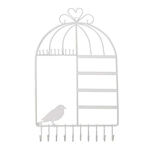 Colgador De Joyería Montado En La Pared Jaula De Pájaros En Forma De Organizador De Joyería Pendientes Colgantes Soporte para Collar Estante De Exhibición De Hierro Vintage
