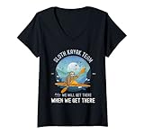 donna sloth kayak, sloth kayak team maglietta con collo a v