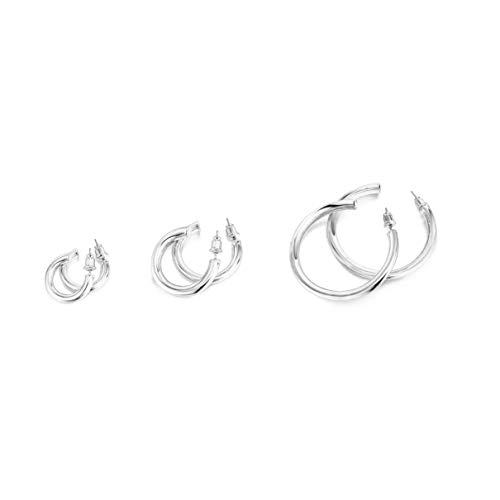 Image of PAVOI 14K Gold Plated Hoop Earrings For Women - 3.5mm Thick Infinity Gold Hoops Women Earrings - Plated Loop - Lightweight Set