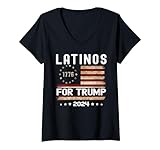 Photo Gallery donna latinos for trump 2024, divertente elezione bandiera usa maglietta con collo a v Photo Gallery donna latinos for trump 2024, divertente elezione bandiera usa maglietta con collo a v