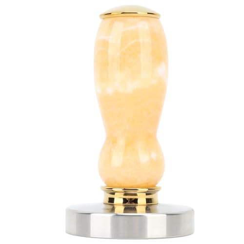 58mm Coffee Tamper,Stainless Steel Hand Tamper Ergonomic Yellow Jade Handle Coffee Pressing Tamper For Home Coffee Shop(orange)