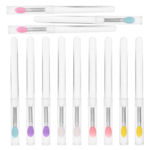 Beaupretty 12pcs Portable Lip Brush Lipstick Applicator Wands for Lip Gloss Makeup Travel Friendly Dustproof Design with Color Options for Versatile Use