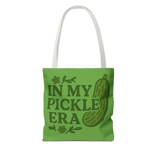 In My Pickle Era Tote Bag, Funny Pickle Lover Canvas Tote, Retro Green Bag, Cottagecore Homestead Bag, Pickle Pun Gift2