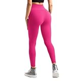 Hethrone Leggings for Women, Leggings High Waisted Soft Women's Leggings for Workout Yoga Gym Hot Pink LXL