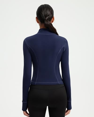 Image of SUUKSESS Women Golden Full Zip Up Workout Cropped Jackets Lightweight Athletic Yoga Tops