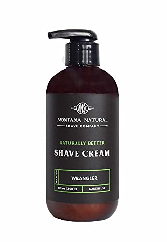 MNSC Wrangler Naturally Better Pump Shave Cream - Smooth, Hypoallergenic, All-Natural, & Handcrafted in USA