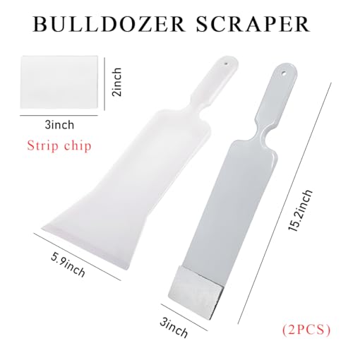 Image of Yourkar 2 PCS Car Paddle Bulldozer Squeegee, Long Handle Window Tint Film Installation Tools, Paddle Bulldozer Scraper for Car Front Rear Windows Glass Cleaning, Car Accessories