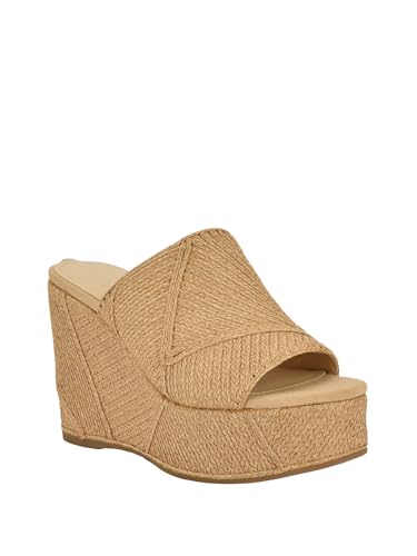 Guess Women's Evenz Wedge Espadrille, Light Natural 110, 9.5