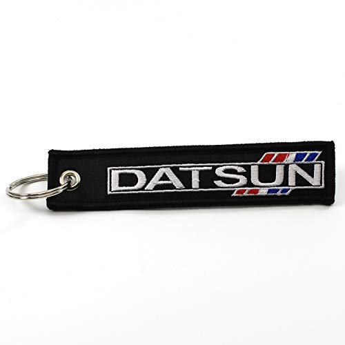 Datsun Jet Tag 1 inch x 5 Inches - Classic Vintage Japanese Automobilia - Black Key Chain