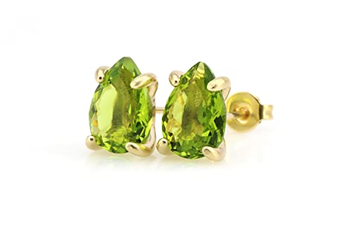 Boucles d'oreilles en péridot en or cadeau d'anniversaire idéal